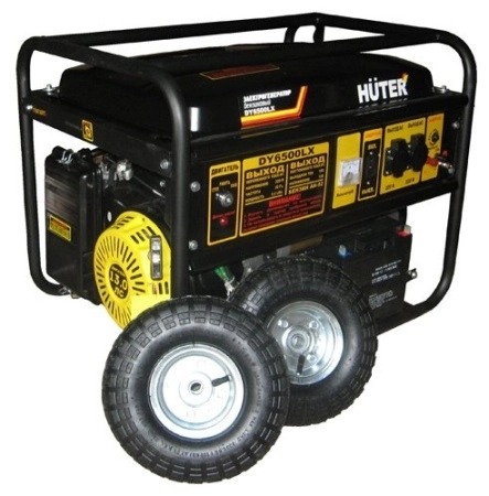 Портативный бензогенератор HUTER DY6500LX с колесами