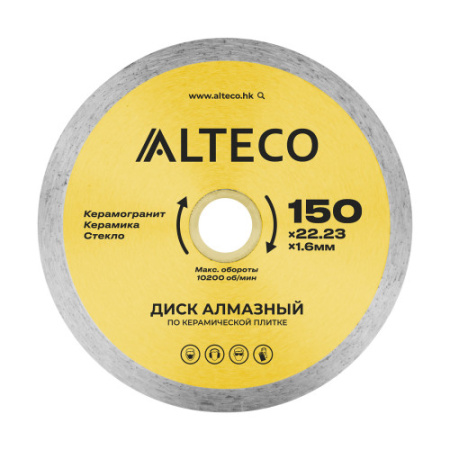 Диск алмазный по керамической плитке ALTECO 150x22.23x1.6 мм